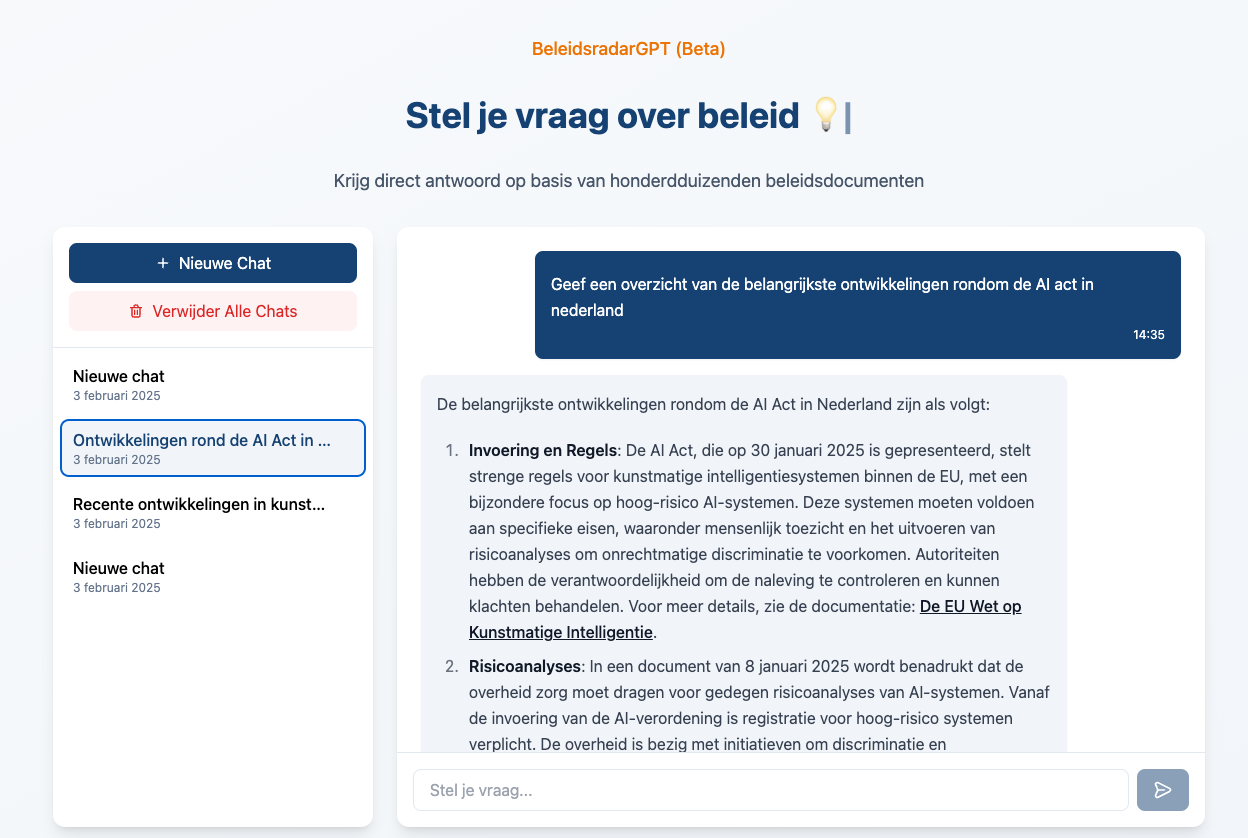 BeleidsradarGPT in actie
