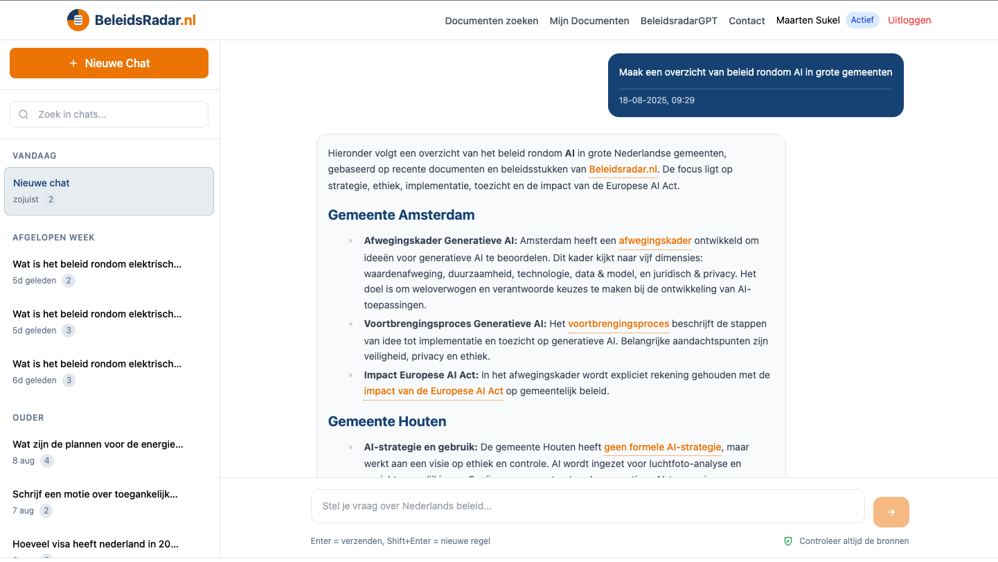 BeleidsradarGPT bronvermelding met kleurcodering