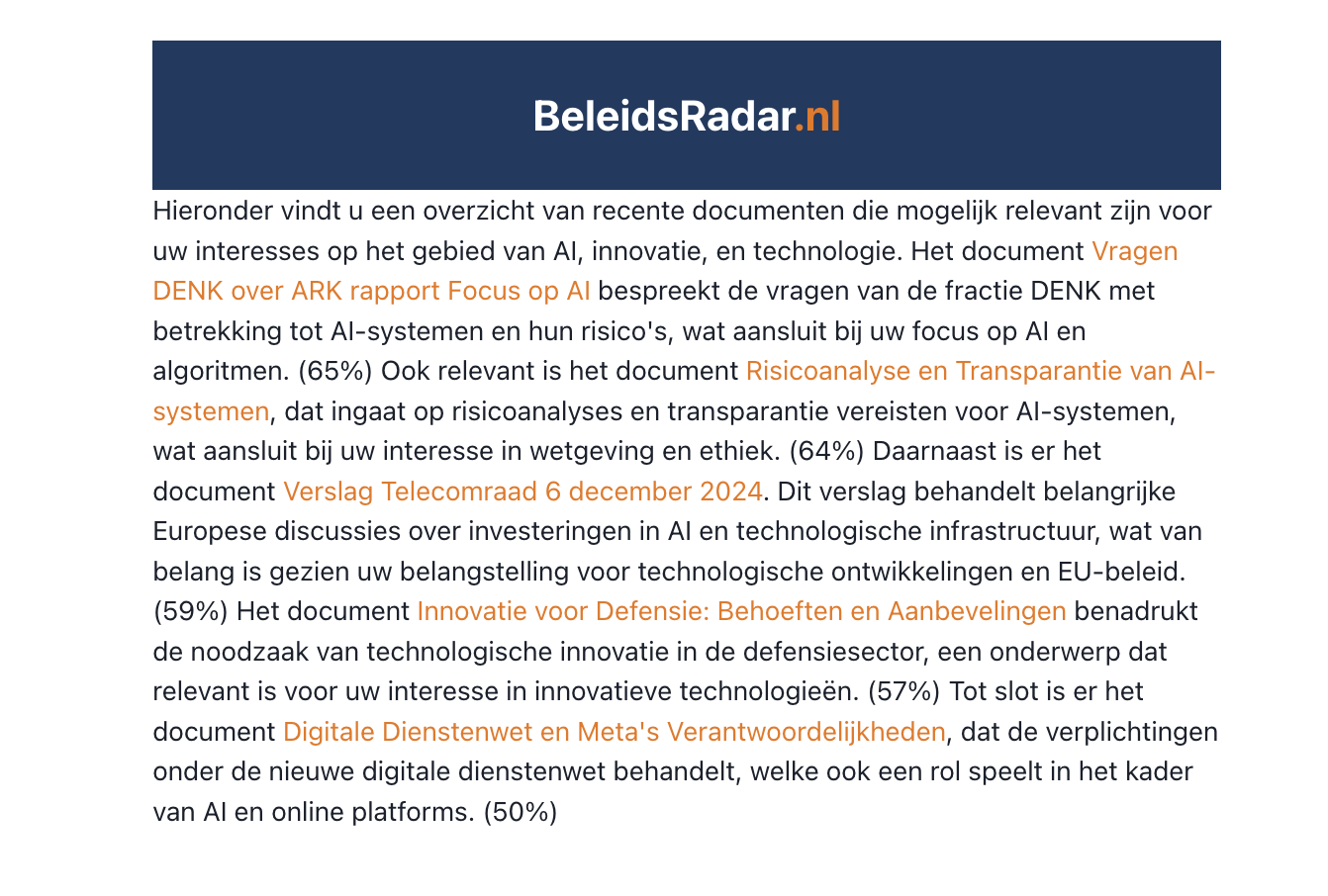 AI Assistent Notificaties